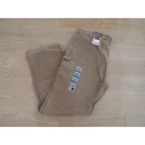 Carhartt Mens 42x32 Tan Relaxed Fit Washed‎ Twill Dungaree Work Pants B324 DKH